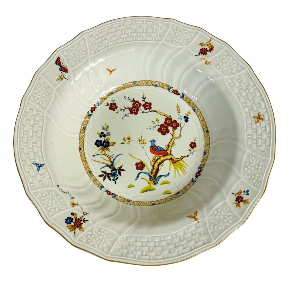 Mikasa Shangri La Serving Bowl 10" Bird Floral Butterfly Design VTG Decorative